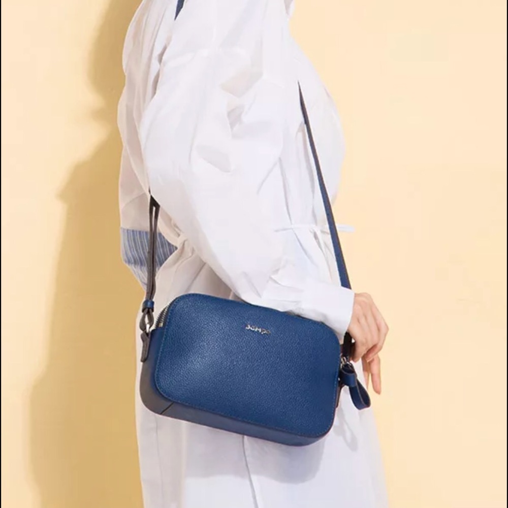 Blue crossbody Leather bag